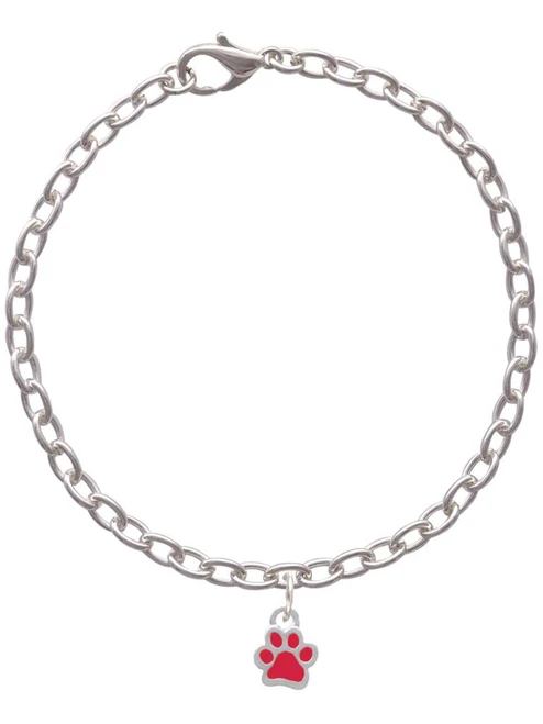 Mini Translucent Red Paw Charm Bracelet