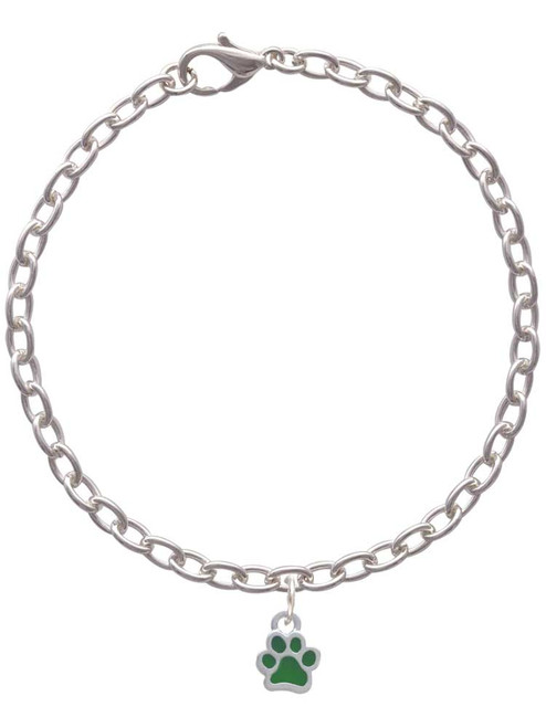 Mini Translucent Green Paw Charm Bracelet