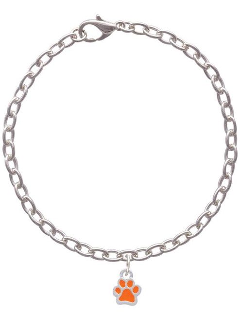 Mini Translucent Orange Paw Charm Bracelet