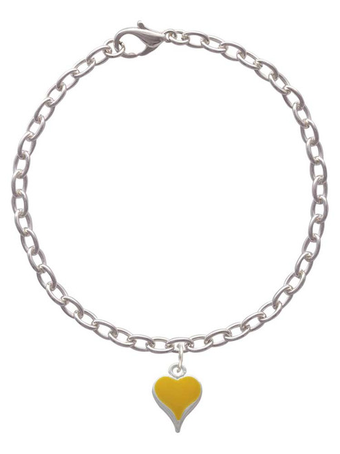 Small Long Yellow Heart Charm Bracelet