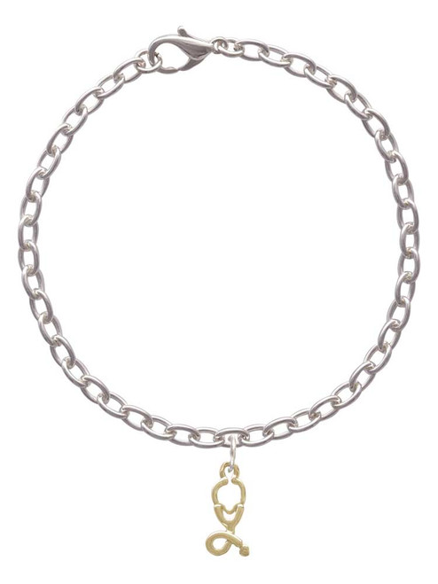 Gold Tone Stethoscope Charm Bracelet