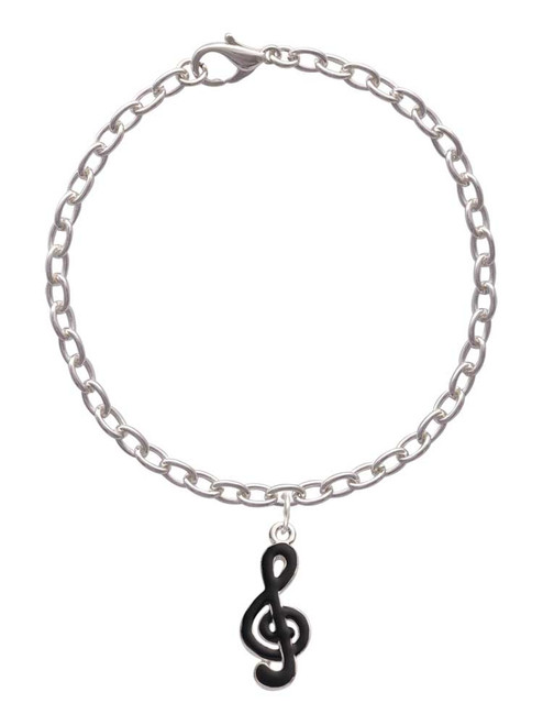 Black Clef Charm Bracelet