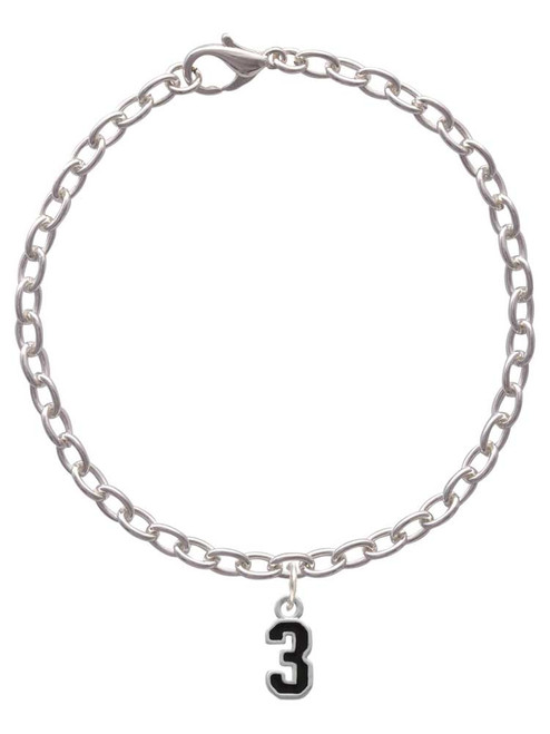 Black Number - 3 Charm Bracelet