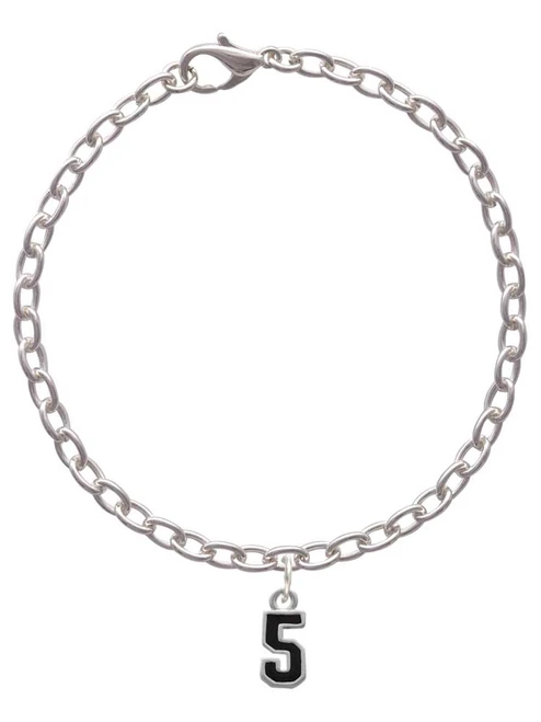 Black Number - 5 Charm Bracelet