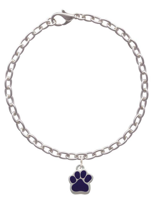 Small Purple Paw Charm Bracelet