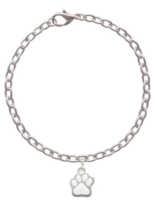 Small White Paw Charm Bracelet