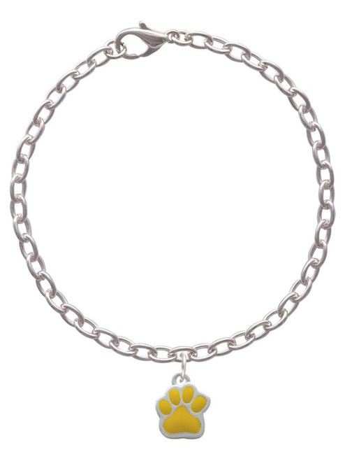 Small Yellow Paw Charm Bracelet