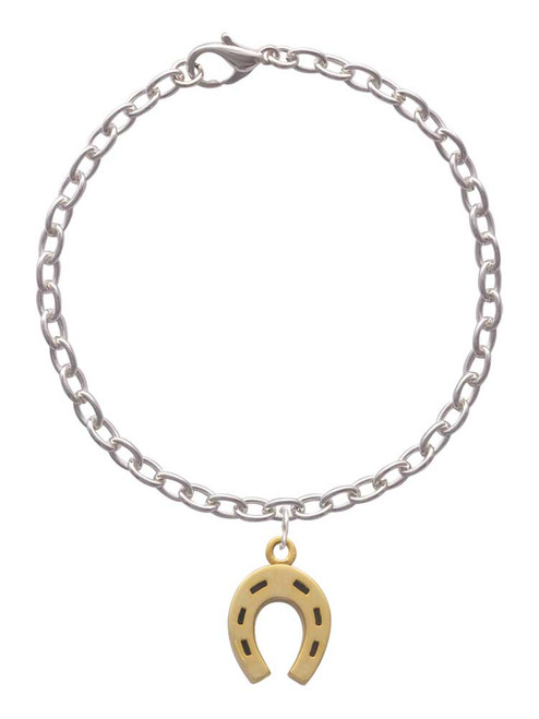 Gold Tone Horseshoe Charm Bracelet