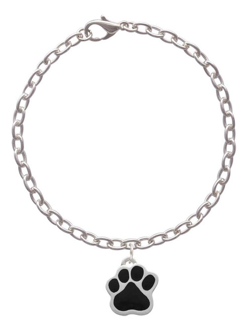 Large Black Paw Charm Bracelet