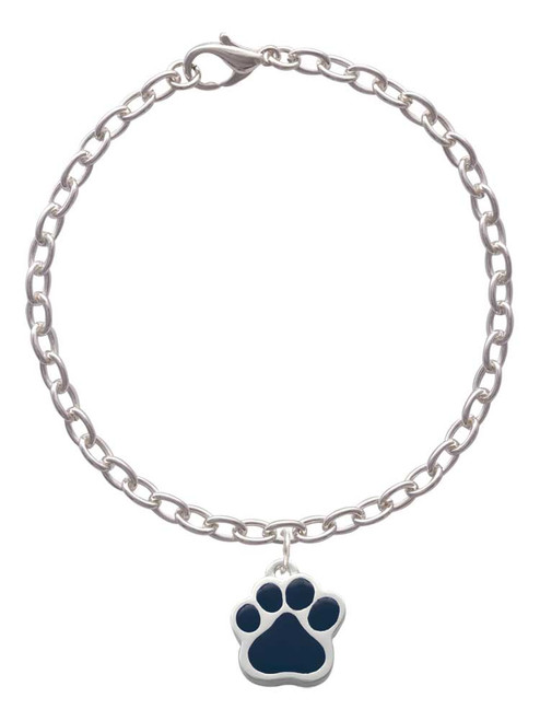 Large Navy Blue Paw Charm Bracelet