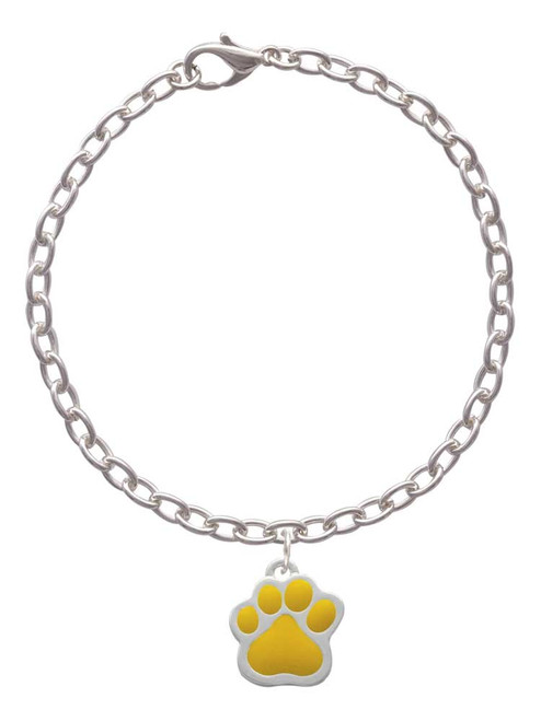 Large Yellow Paw Charm Bracelet