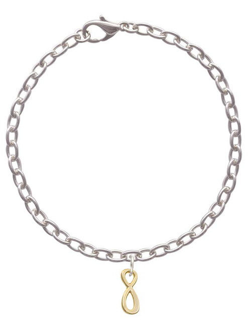 Small Elegant Gold Tone Infinity Sign Charm Bracelet