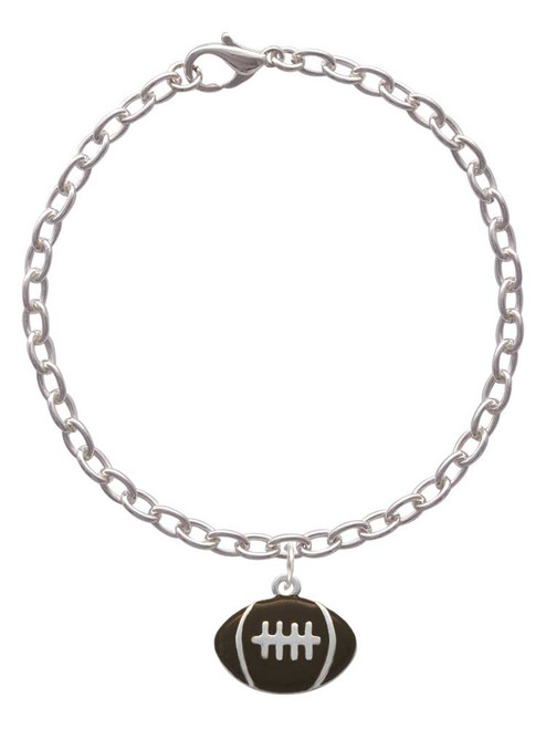 Large Enamel Football Charm Bracelet