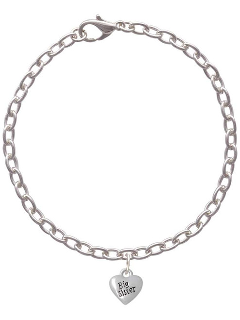 Mini 3-D ''Big Sister'' Heart Charm Bracelet