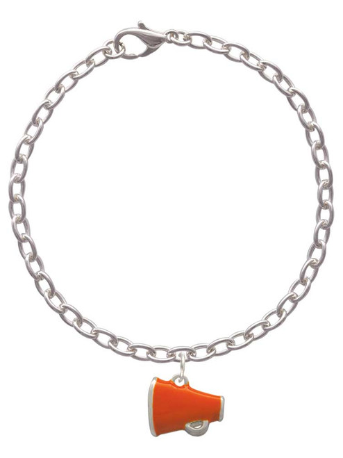 Small Orange Megaphone Charm Bracelet