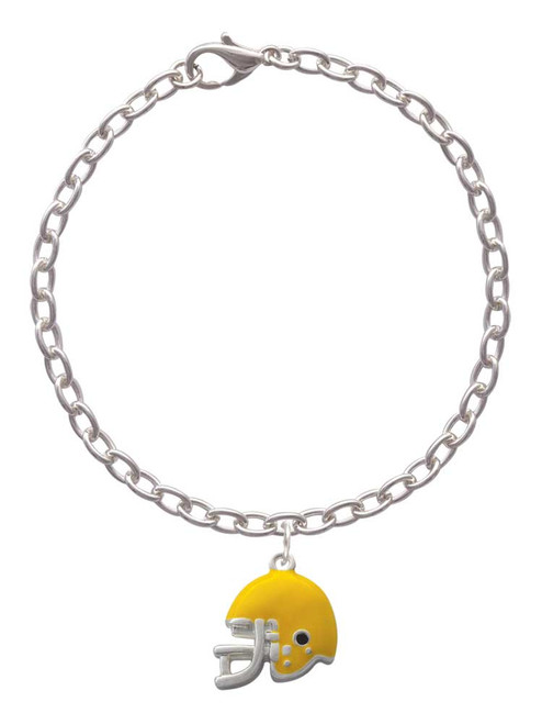 Small Yellow Football Helmet Charm Bracelet