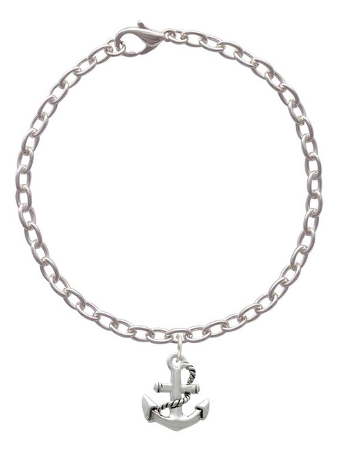 Antiqued Anchor Charm Bracelet