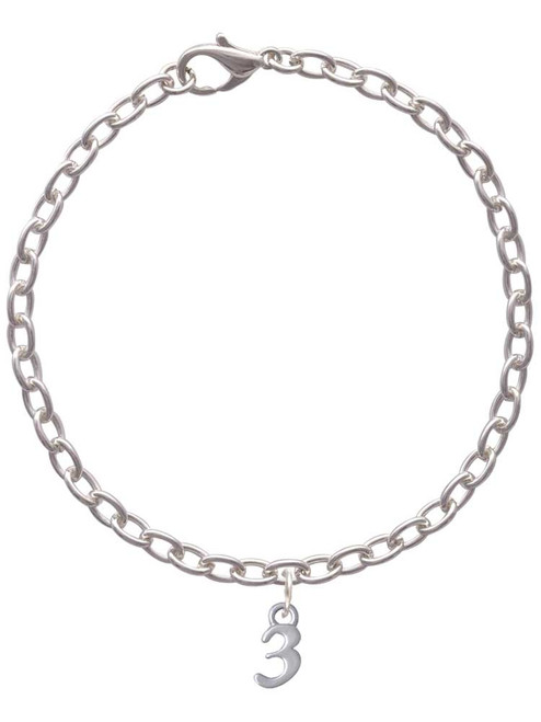 Small Number - 3 - Charm Bracelet