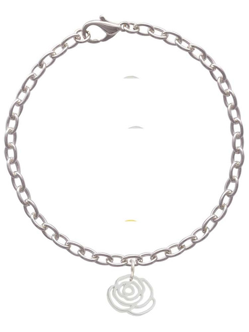 Small Rose Outline Charm Bracelet