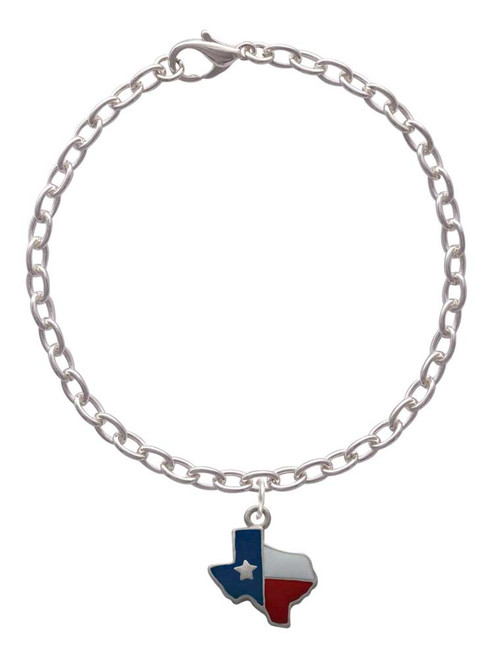 Enamel Lone Star Texas Charm Bracelet