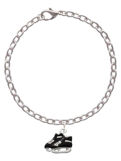 Black Ice Skates Charm Bracelet