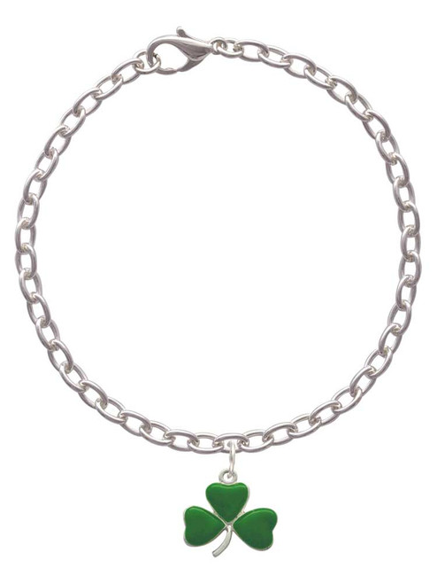 Green Three Leaf Clover - Shamrock Charm Bracelet