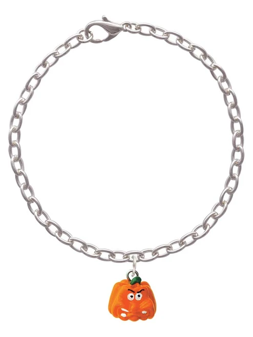 Resin Funny Grr! Pumpkin Charm Bracelet