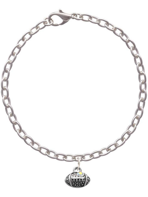 Mini Football with AB Crystal Charm Bracelet
