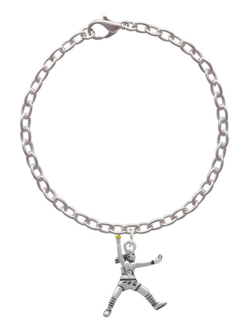 Large Softball Pitcher Charm Bracelet