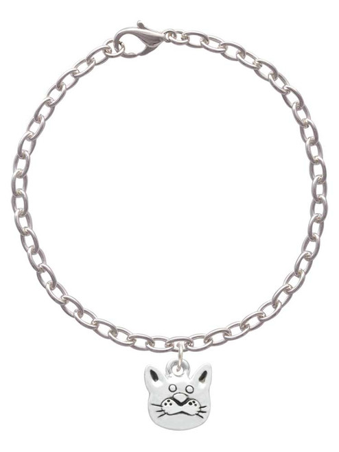 Large Cat Face Charm Bracelet