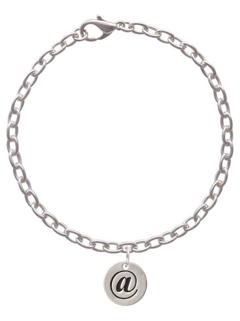 Disc 1/2'' - Symbol - At Sign - @ - Charm Bracelet