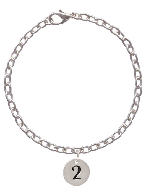 Disc 1/2'' Number - 2 - Charm Bracelet