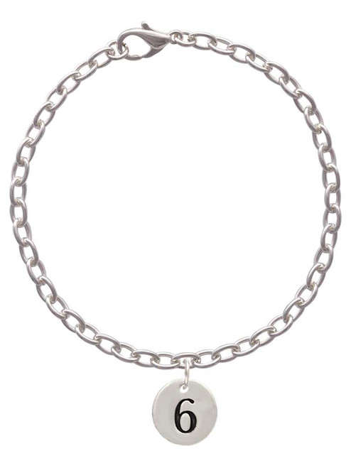 Disc 1/2'' Number - 6 - Charm Bracelet