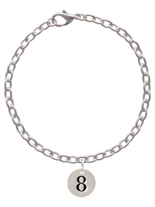 Disc 1/2'' Number - 8 - Charm Bracelet