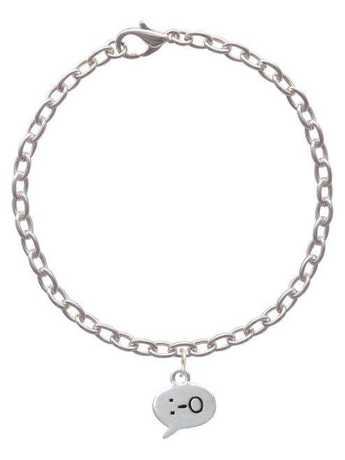 Emoticon :-O - Surprise - Charm Bracelet
