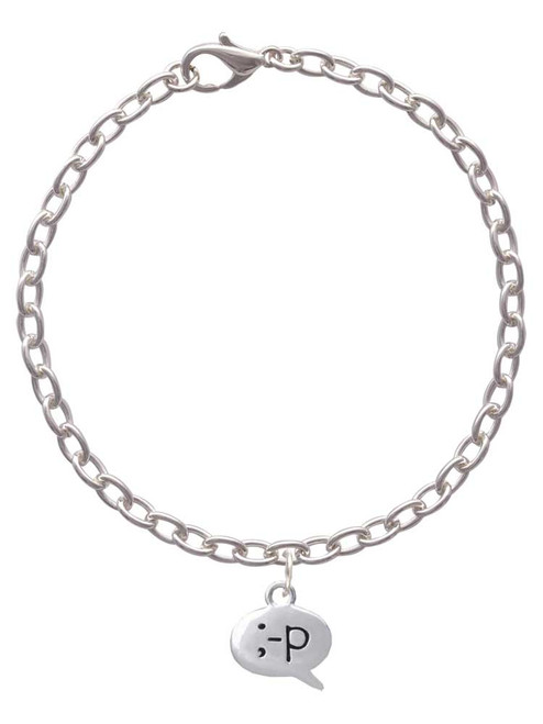 Emoticon :-P - Cheeky - Charm Bracelet
