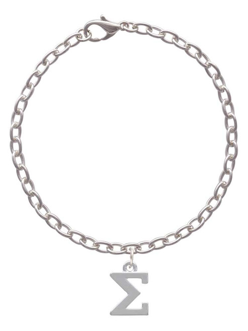Large Greek Letter - Sigma - Charm Bracelet