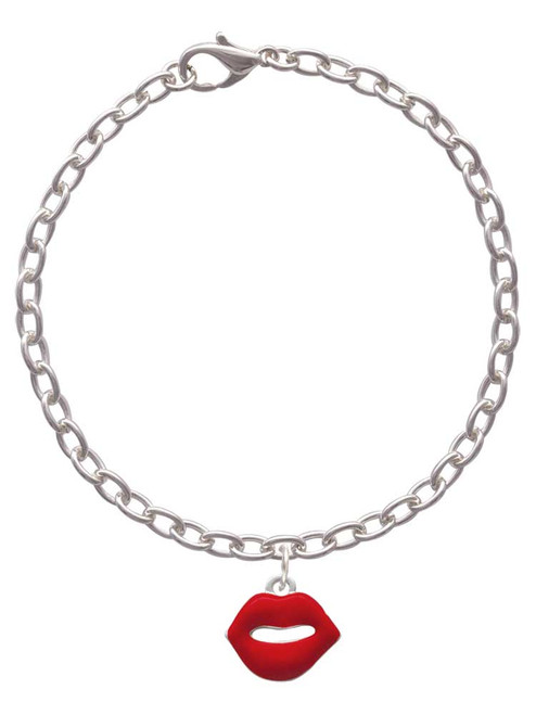 Red Lips Charm Bracelet