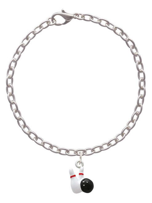 Bowling Pins with Bowling Ball Charm Bracelet