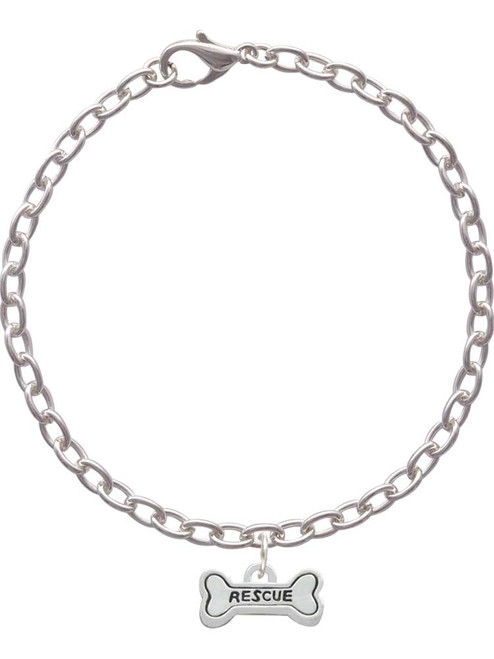 Mini ''Rescue'' Dog Bone Charm Bracelet