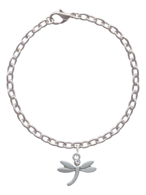 Small Dragonfly with Crystal Charm Bracelet