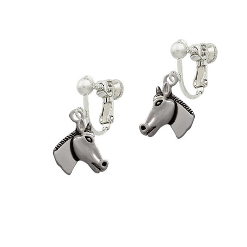 horse clip on earrings