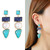 Hip Hop Style Faux Turquoise Pendant Stacked Necklace Set Earrings Ladies Fashion Earrings