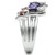 3W233 - Rhodium Brass Ring with AAA Grade CZ in Multi Color