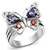 3W233 - Rhodium Brass Ring with AAA Grade CZ in Multi Color