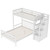 Twin over Full Loft Bed with Staircase,Gray