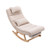 COOLMORE living room Comfortable rocking chair with Footrest/Headrest living room chair Beige