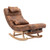 COOLMORE living room Comfortable rocking chair with Footrest/Headrest living room chair Beige