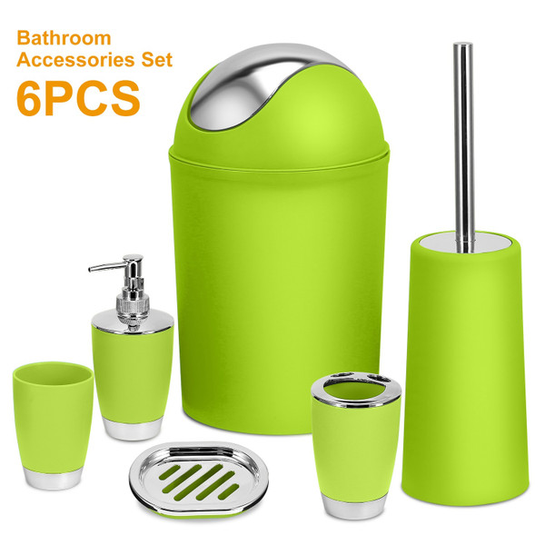 Bathroom Accessories Set 6 Pcs Bathroom Set Ensemble Complete Soap Dispenser Toothbrush Holder