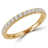 1/4 CTW Round Lab Created Diamond  Semi-Eternity Anniversary Wedding Band Ring in 14K Yellow Gold (MD250146)
